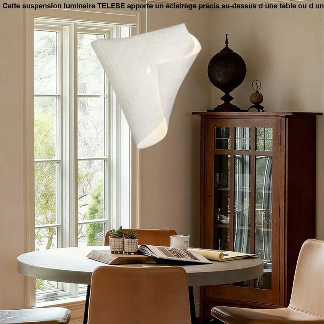 Suspension moderne blanc forme organique minimaliste