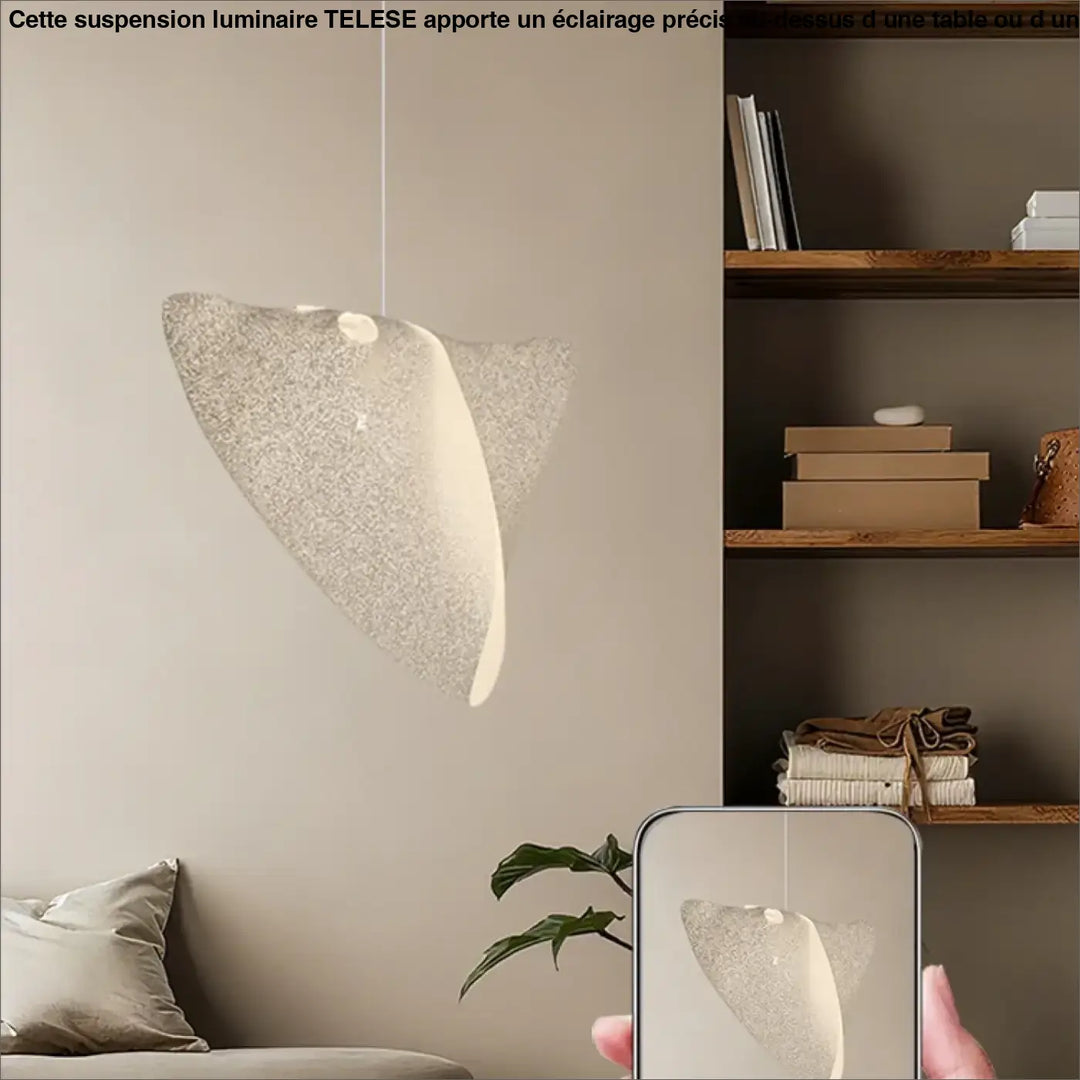 Suspension moderne blanc forme organique minimaliste