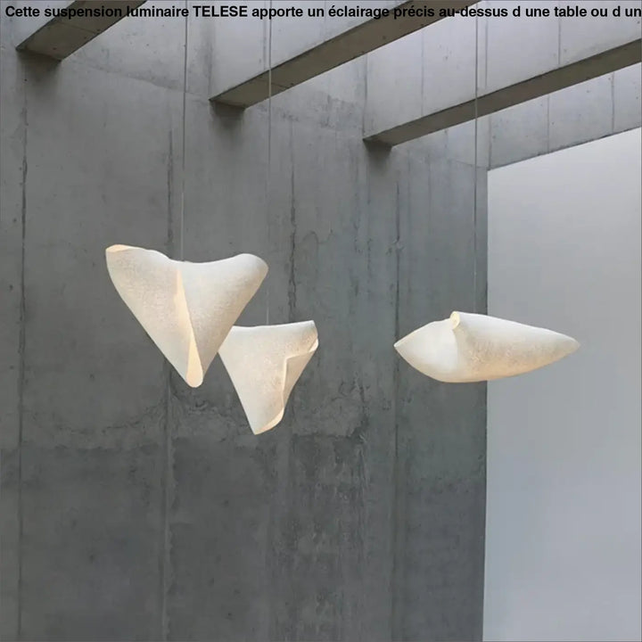 Suspension moderne blanc forme organique minimaliste