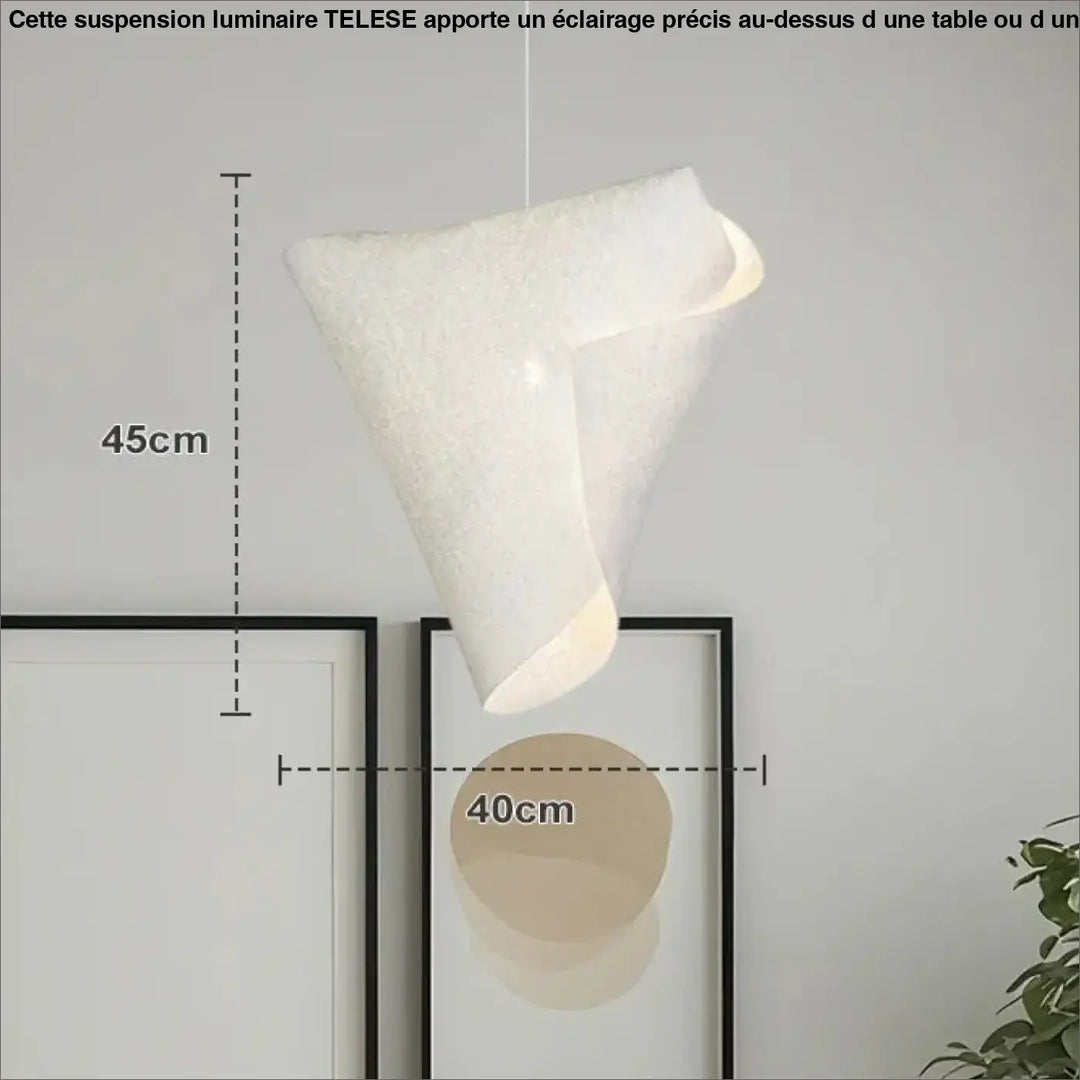Suspension moderne blanc forme organique minimaliste