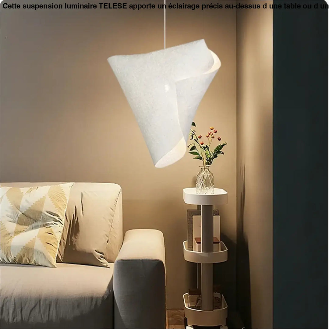 Suspension moderne blanc forme organique minimaliste