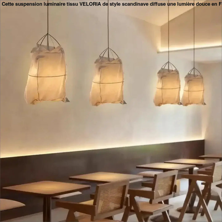 Suspension luminaire tissu de style scandinave contemporain

