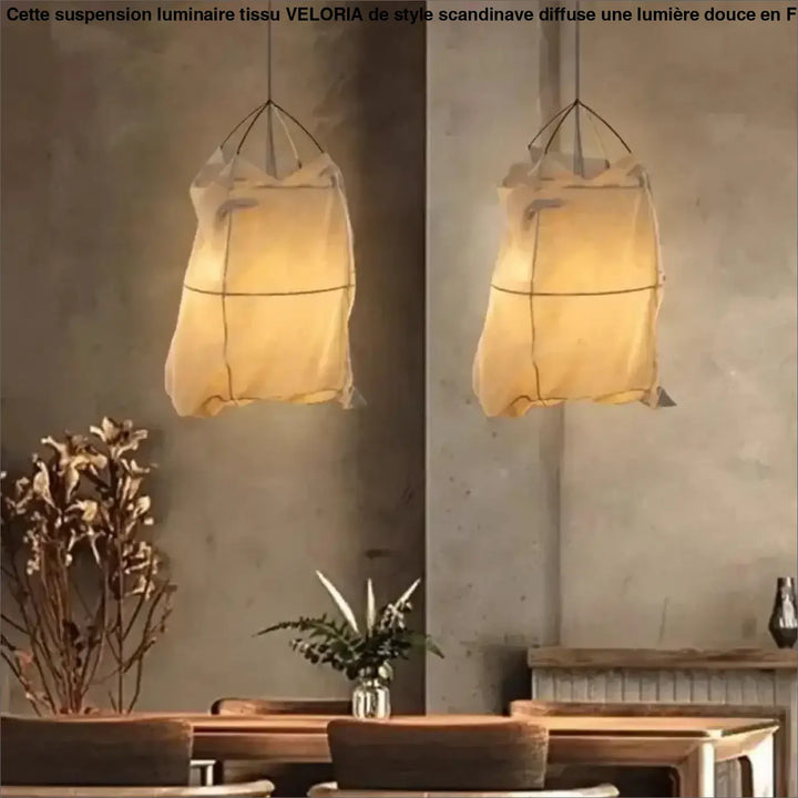 Suspension luminaire tissu de style scandinave contemporain

