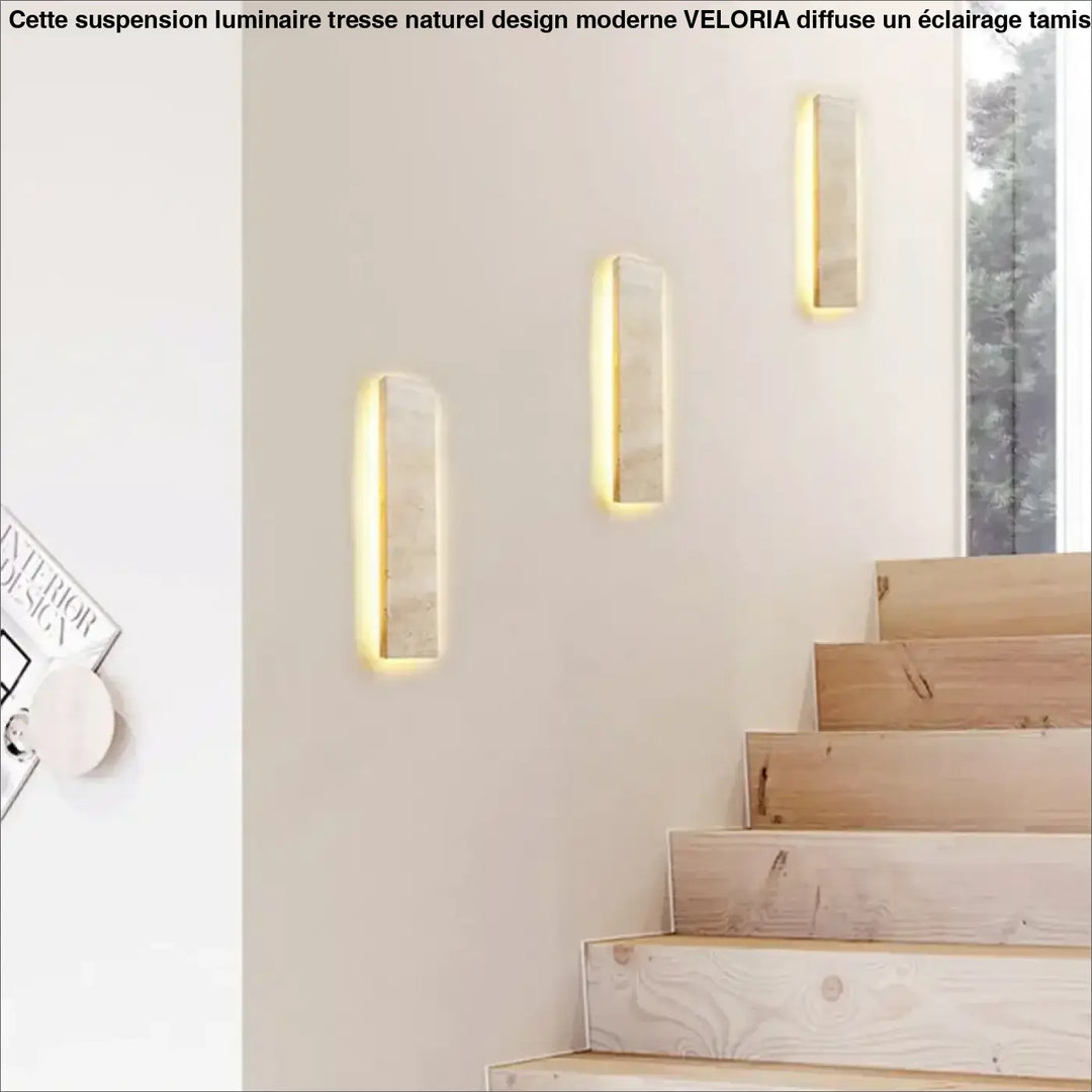 Applique murale design minimaliste en pierre avec éclairage led chic