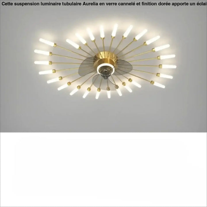 Luminaire plafonnier axiel en métal doré avec plusieurs ampoules cylindriques blanches sont-elles incluses