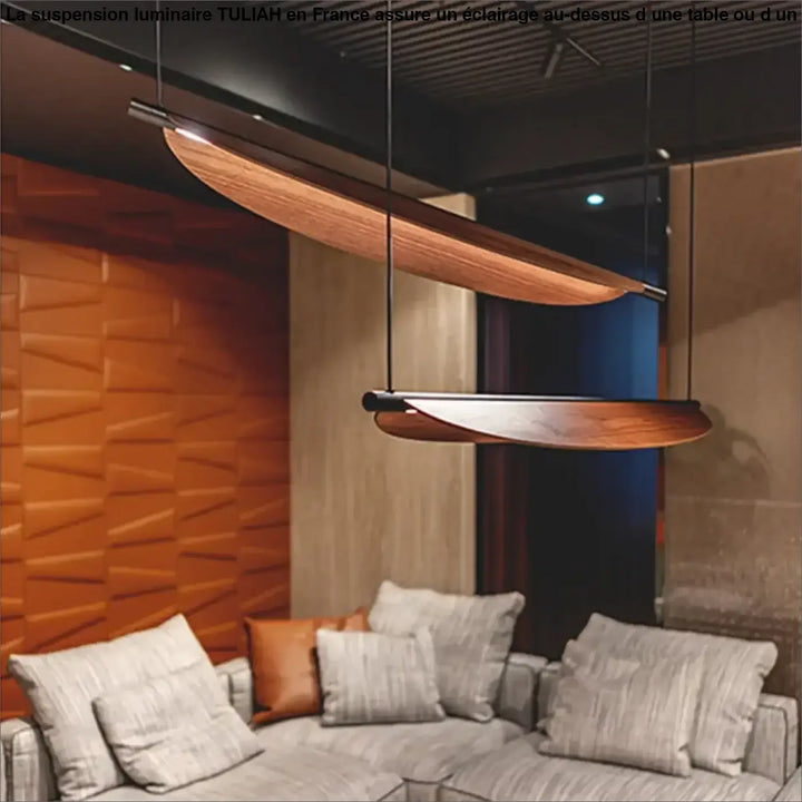 Suspension luminaire fer moderne design contemporain marron