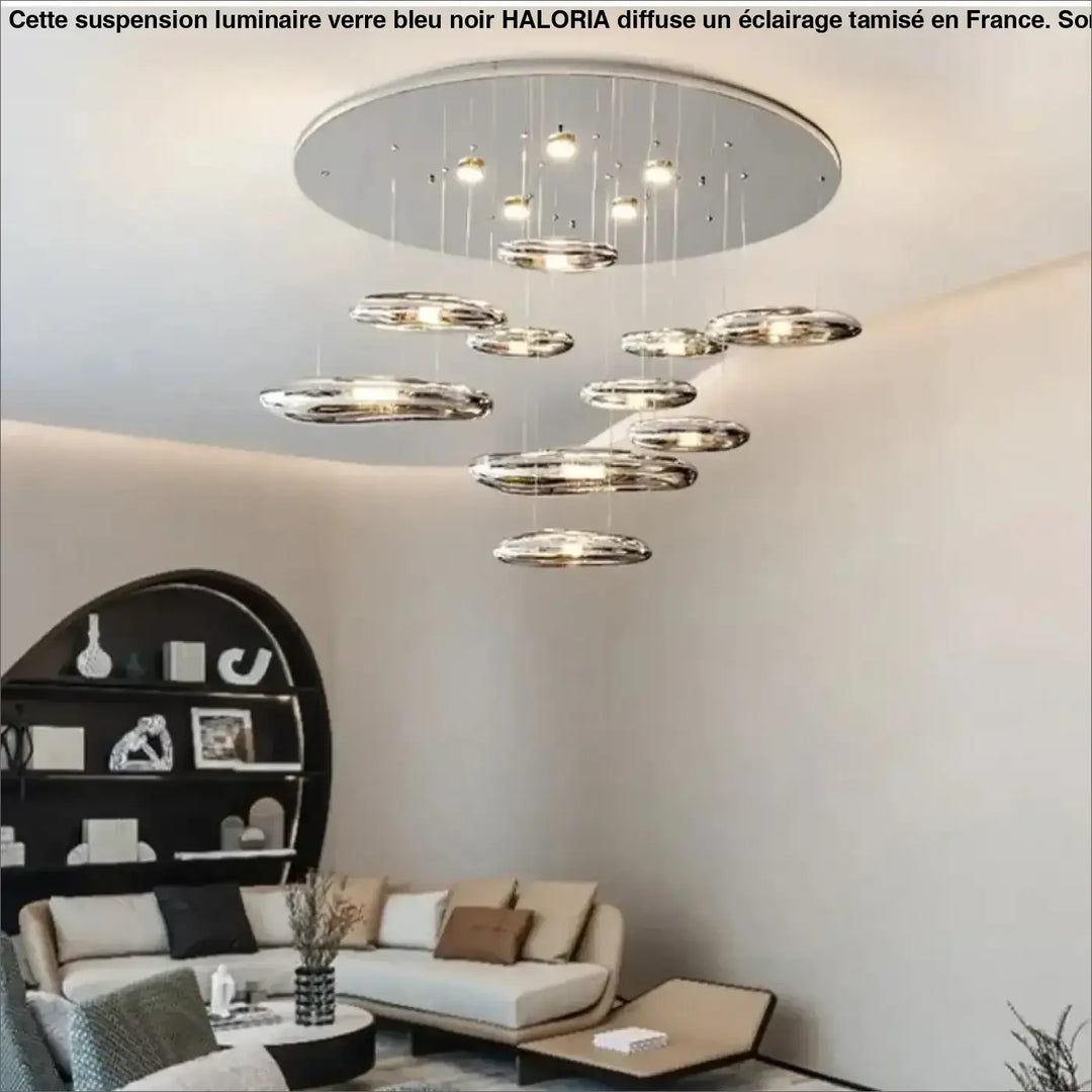 Suspension design élégant forme galets style moderne