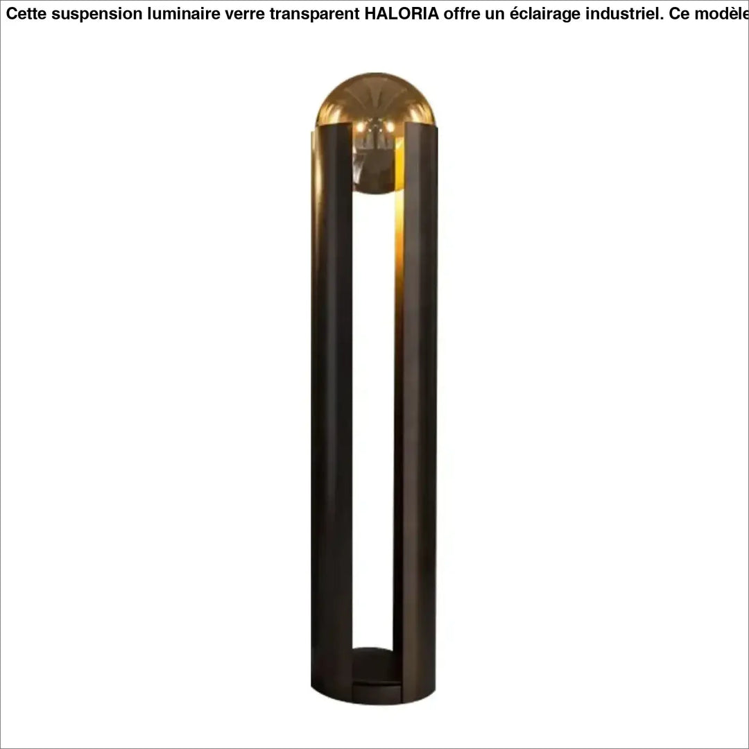 Lampadaire moderne en noir avec boule en verre design élégant