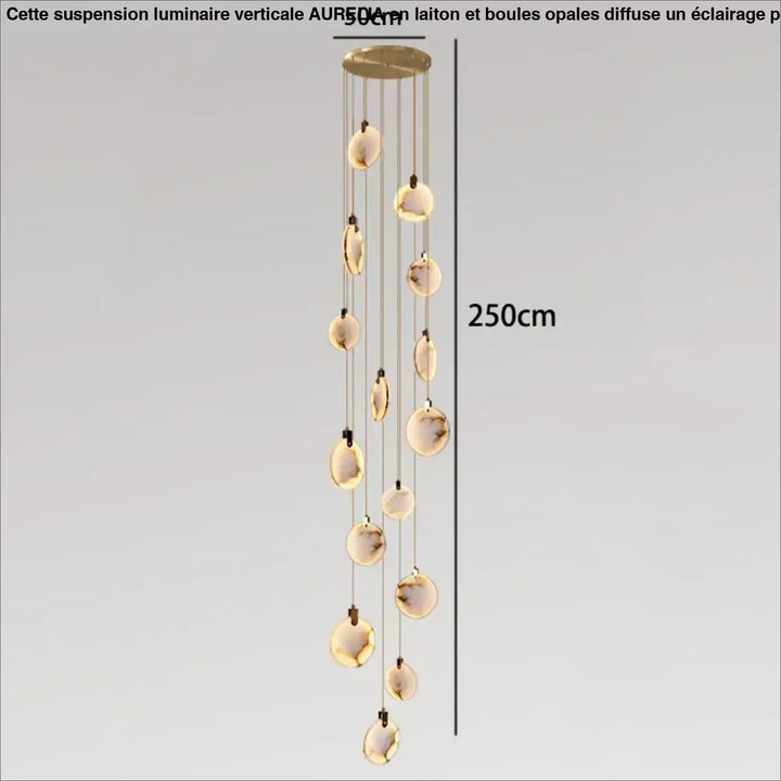Suspension luminaire cascade en albâtre blanc élégant