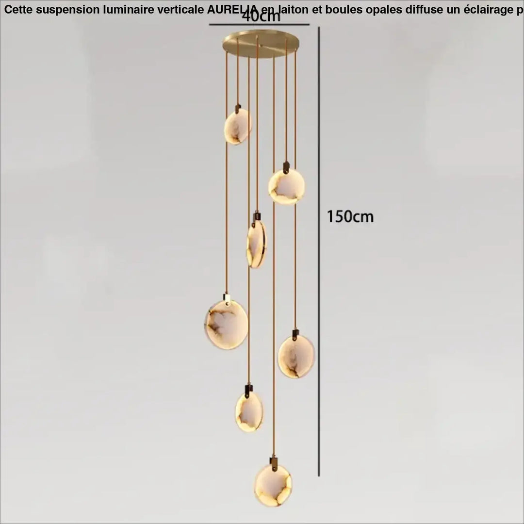 Suspension luminaire cascade en albâtre blanc élégant