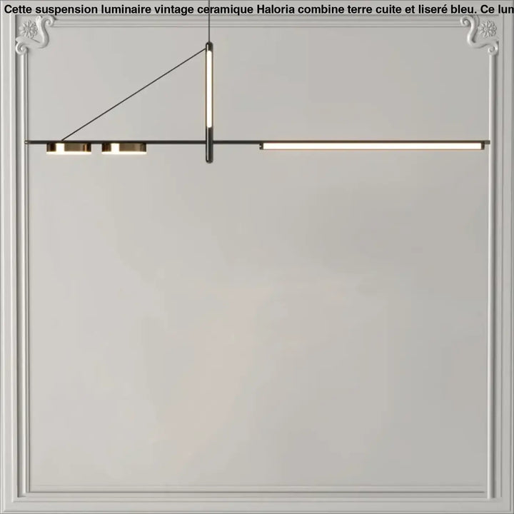 Suspension luminaire design moderne ligne minimaliste noir