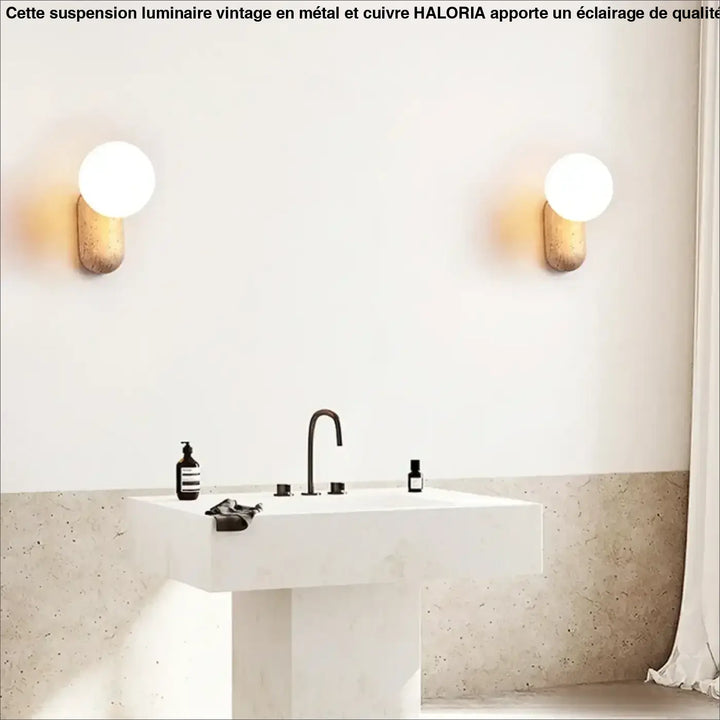 Applique moderne en pierre naturelle avec globe chic