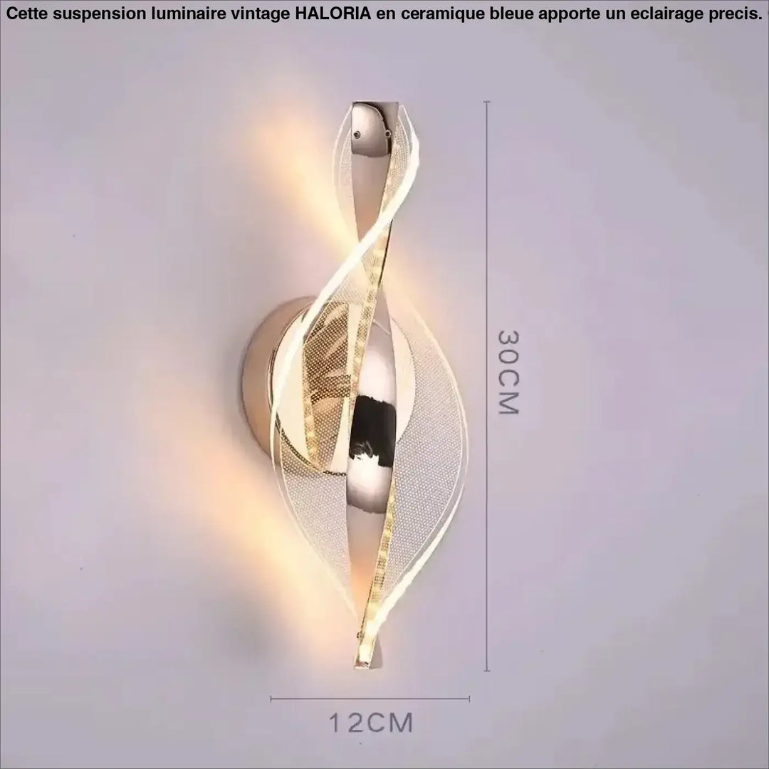 Applique design led sculpturale en métal doré élégance