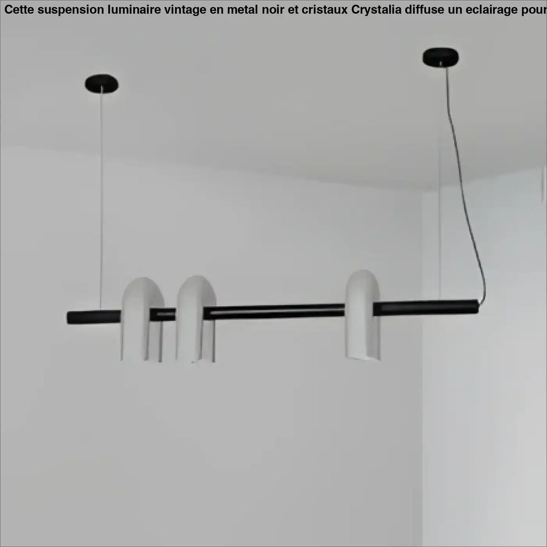 Modern black and white minimalist suspension luminaire with sleek cylindrical shades by onda luminaire design