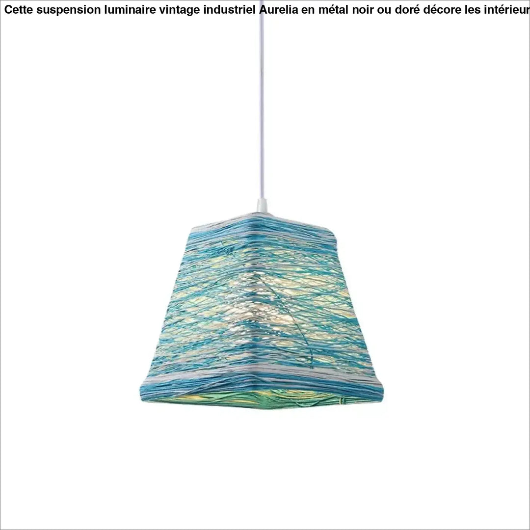 Suspension décorative bohème en fibres colorées stylé