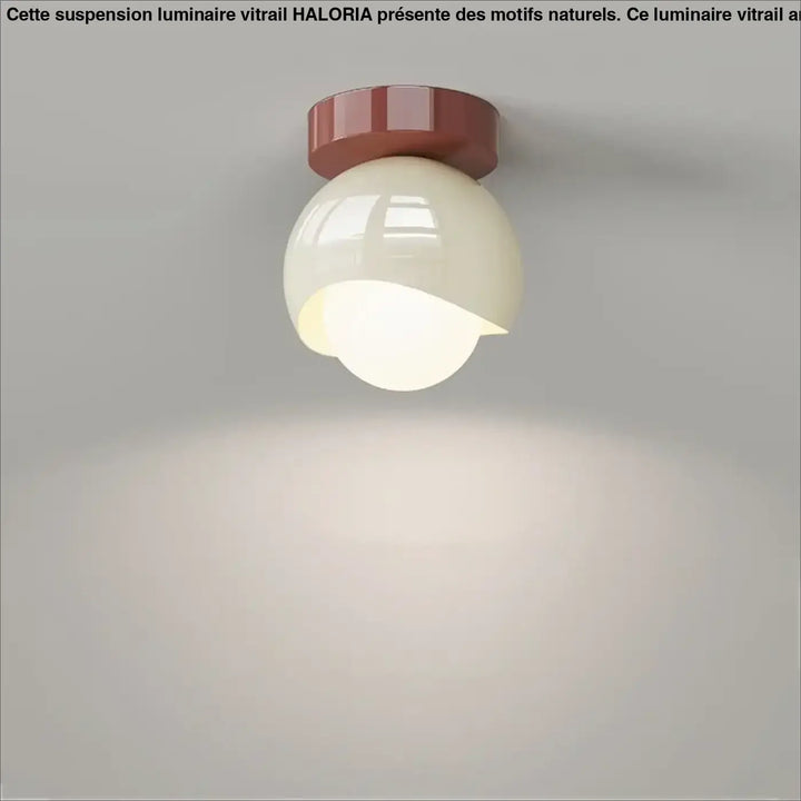 Plafonnier rond en verre opalin au style scandinave moderne