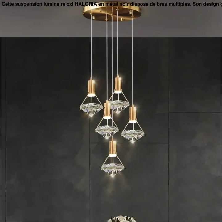 Suspension Moderne Multi Lumières Cristal Raffiné Éclat Chic