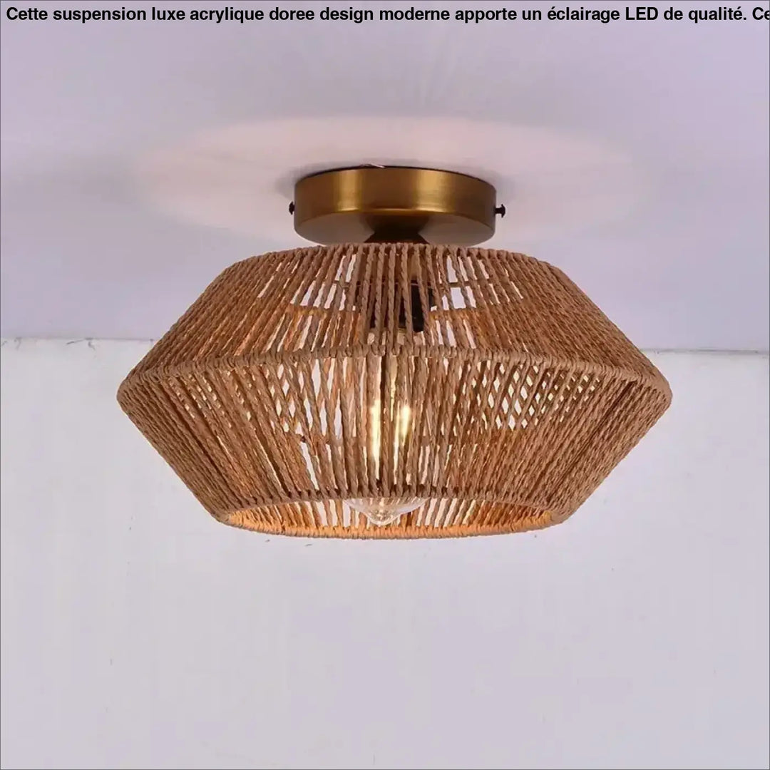 Plafonnier moderne métal noir design géométrique élégant