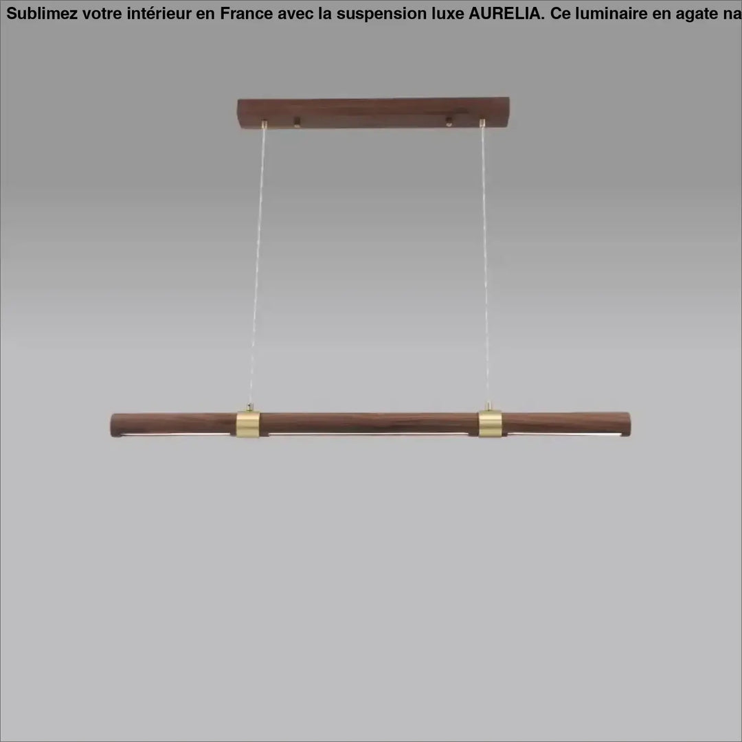 Suspension luminaire led linéaire en bois naturel scandinave