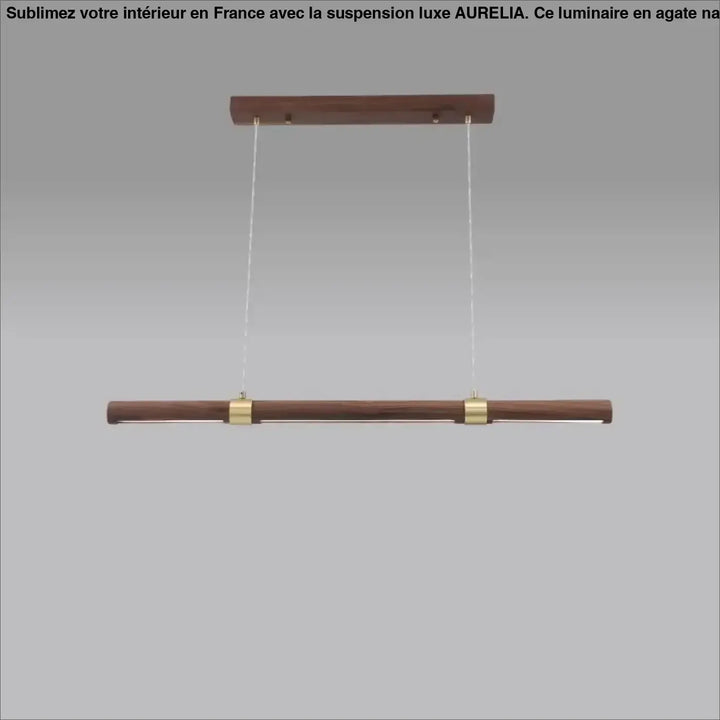 Suspension luminaire led linéaire en bois naturel scandinave