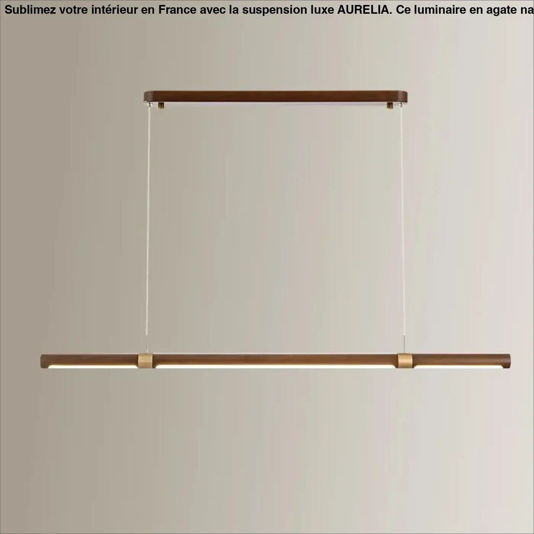 Suspension luminaire led linéaire en bois naturel scandinave