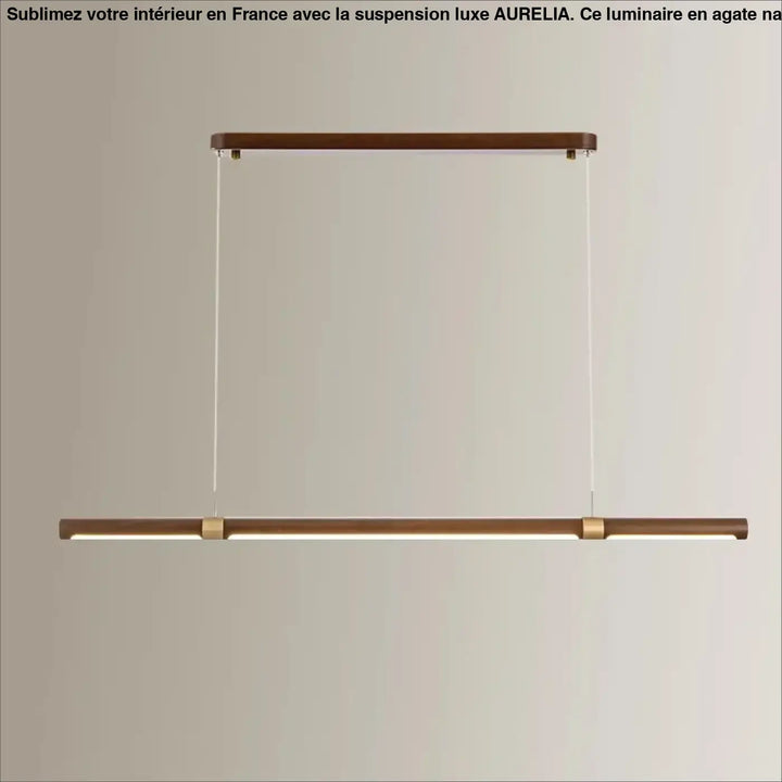 Suspension luminaire led linéaire en bois naturel scandinave