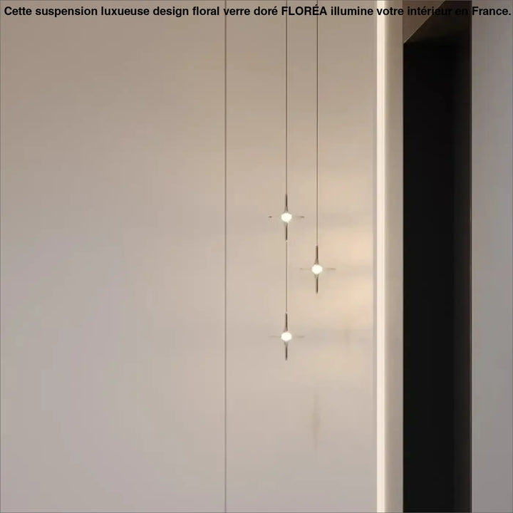 Suspension lumineuse design cristal moderne argent