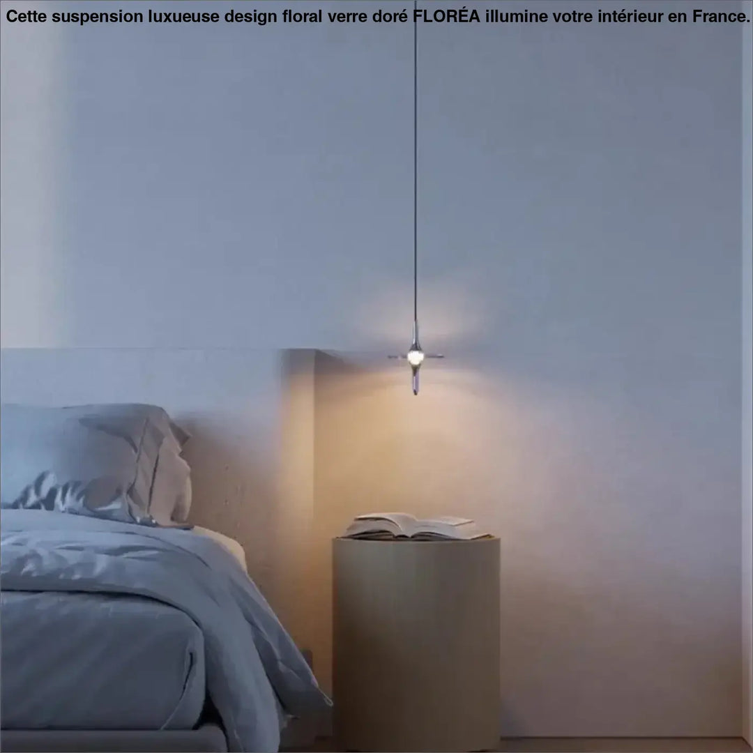 Suspension lumineuse design cristal moderne argent