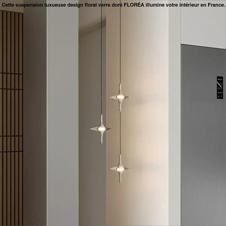 Suspension lumineuse design cristal moderne argent