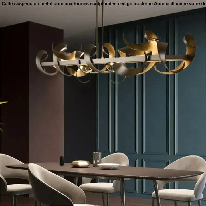Postmodern Wrought Iron Restaurant Pendant Light Luxury Metal Pendant Light Living Room Front Desk Bar Decoration LED