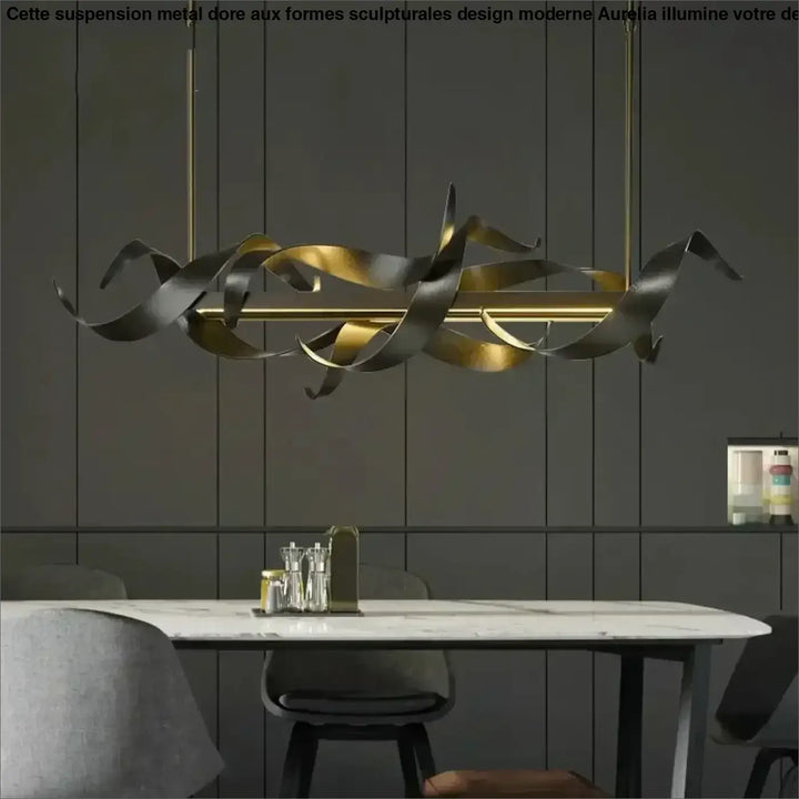 Postmodern Wrought Iron Restaurant Pendant Light Luxury Metal Pendant Light Living Room Front Desk Bar Decoration LED