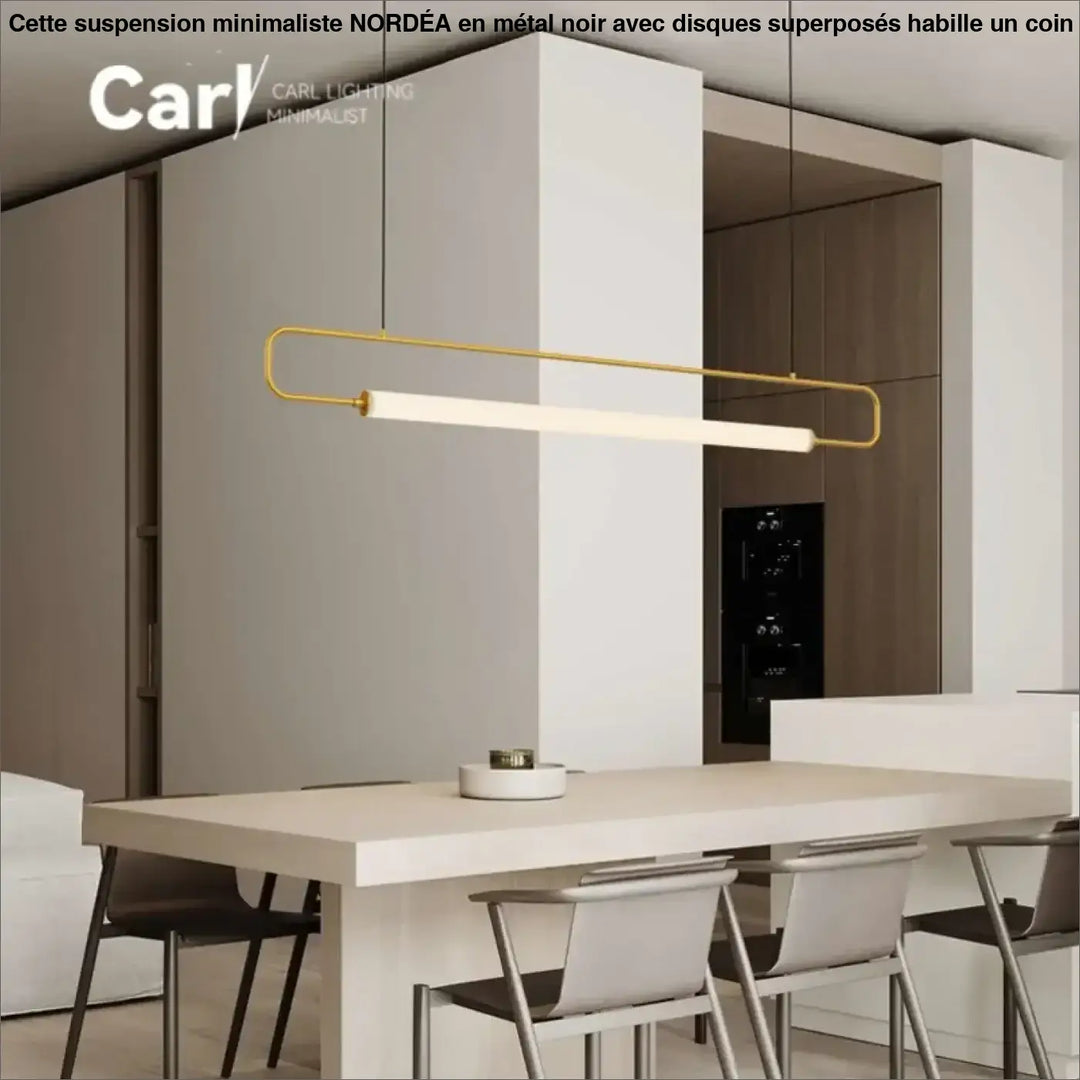 Suspension linéaire LED dorée minimaliste moderne

