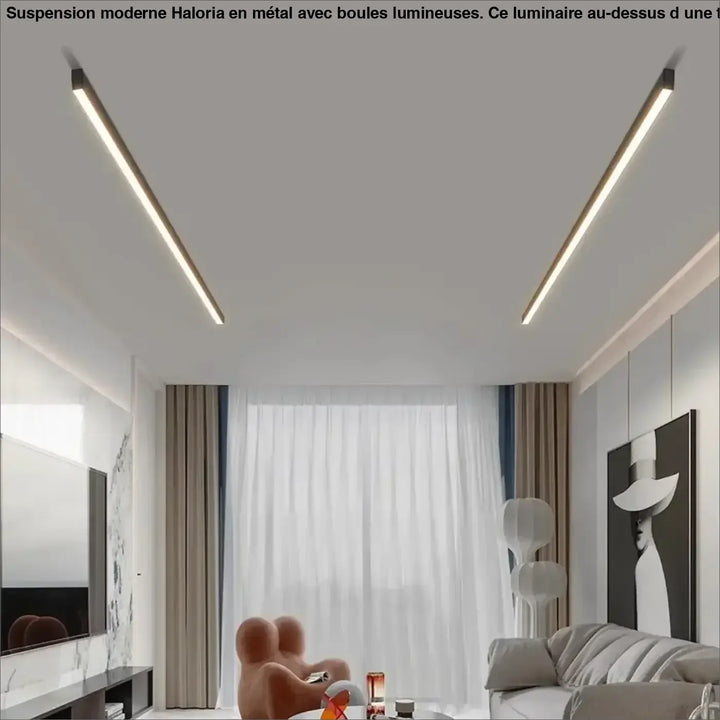 Plafonnier encastré LED linéaire style moderne minimaliste

