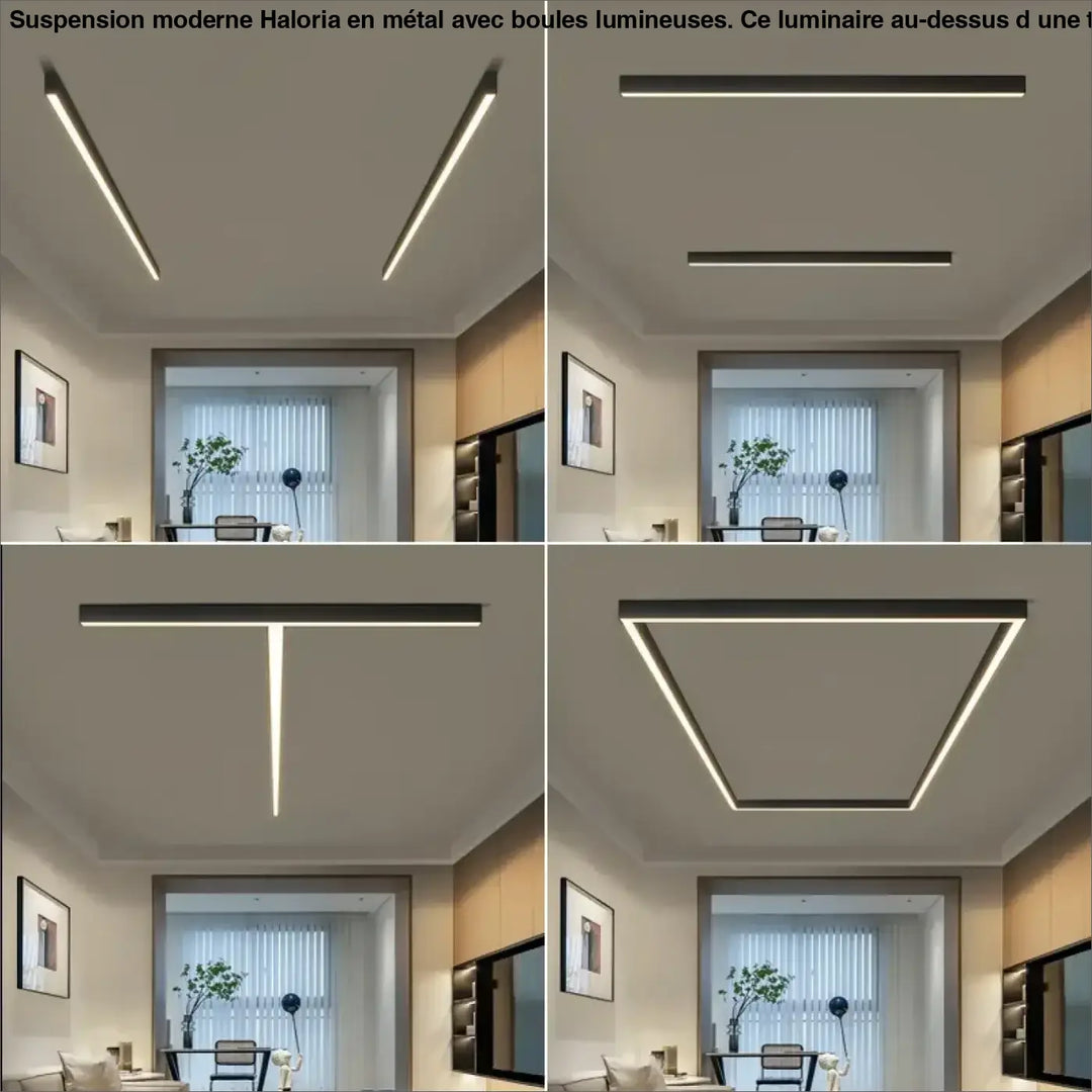 Plafonnier encastré LED linéaire style moderne minimaliste

