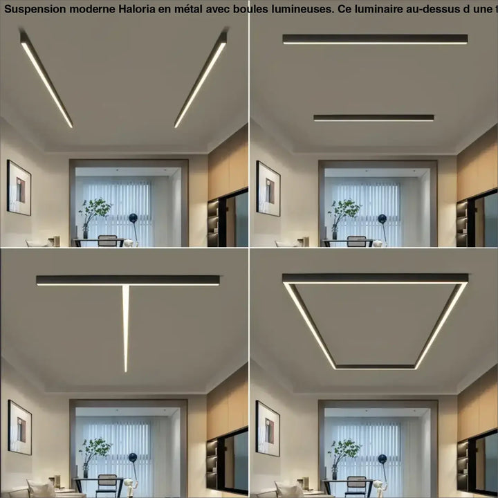 Plafonnier encastré LED linéaire style moderne minimaliste

