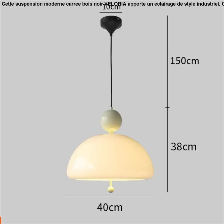 Suspension luminaire design en verre blanc scandinave moderne