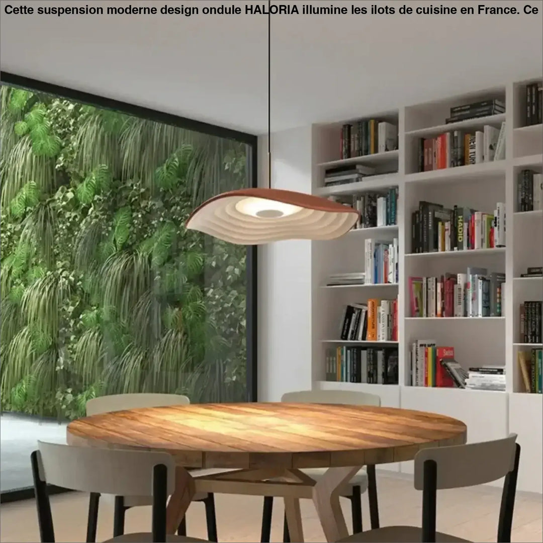 Suspension moderne design ondulé cuisine îlot

