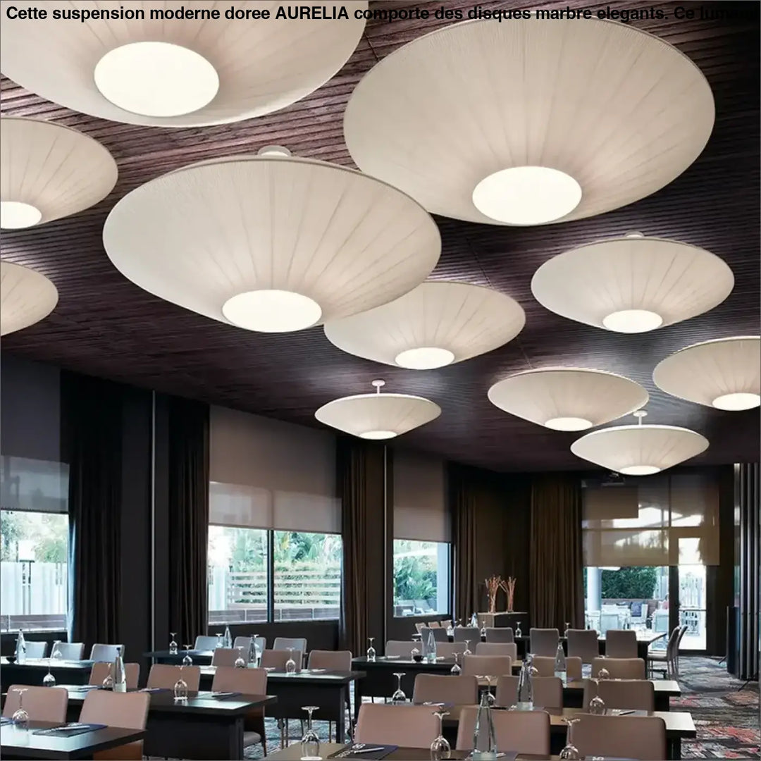 Plafonnier Design Rond Effet Tissu Lumineux Et Sculptural Élégant