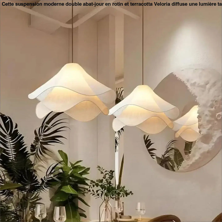 Suspension luminaire en forme de fleur plissée élégante chic
