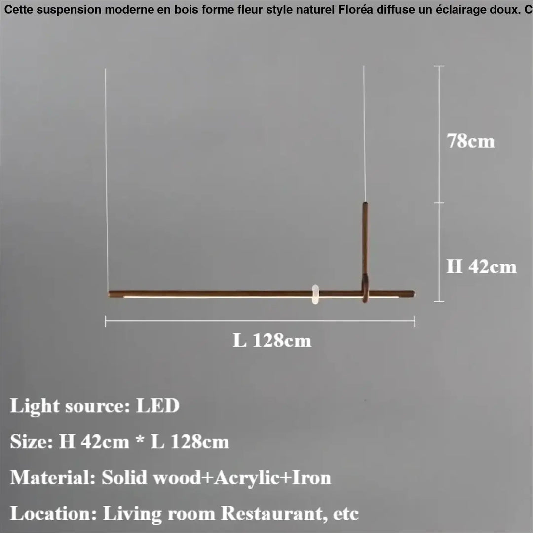 Suspension luminaire led design bois et acrylique chic