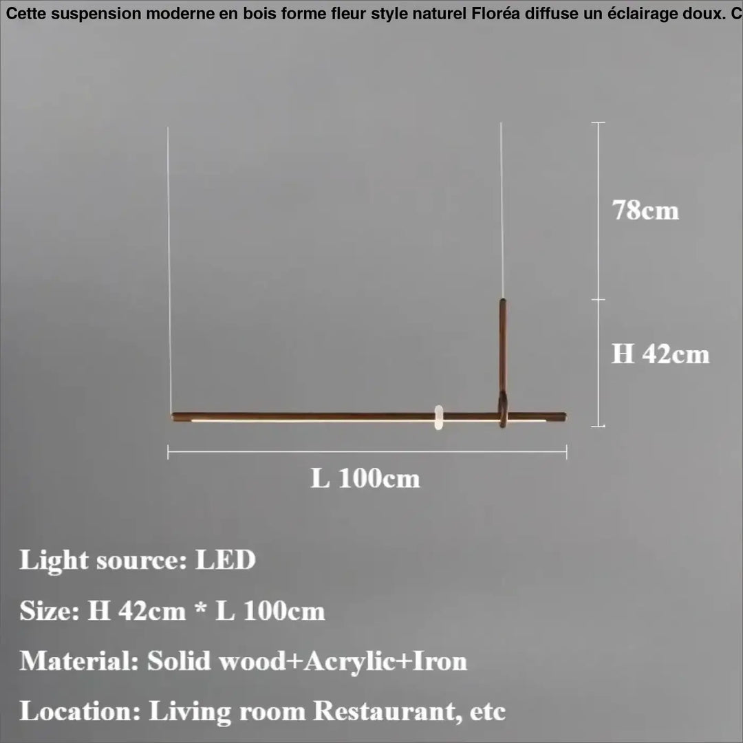 Suspension luminaire led design bois et acrylique chic
