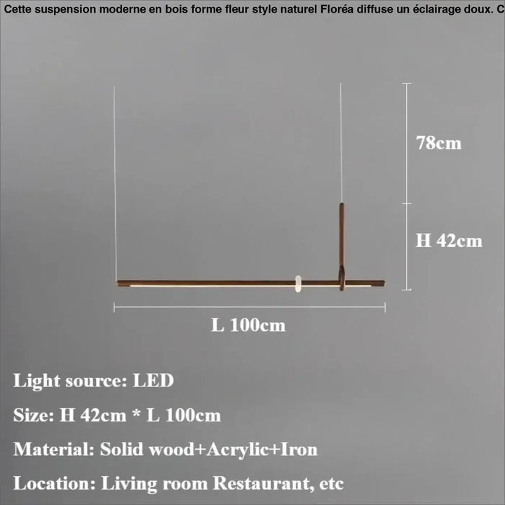 Suspension luminaire led design bois et acrylique chic