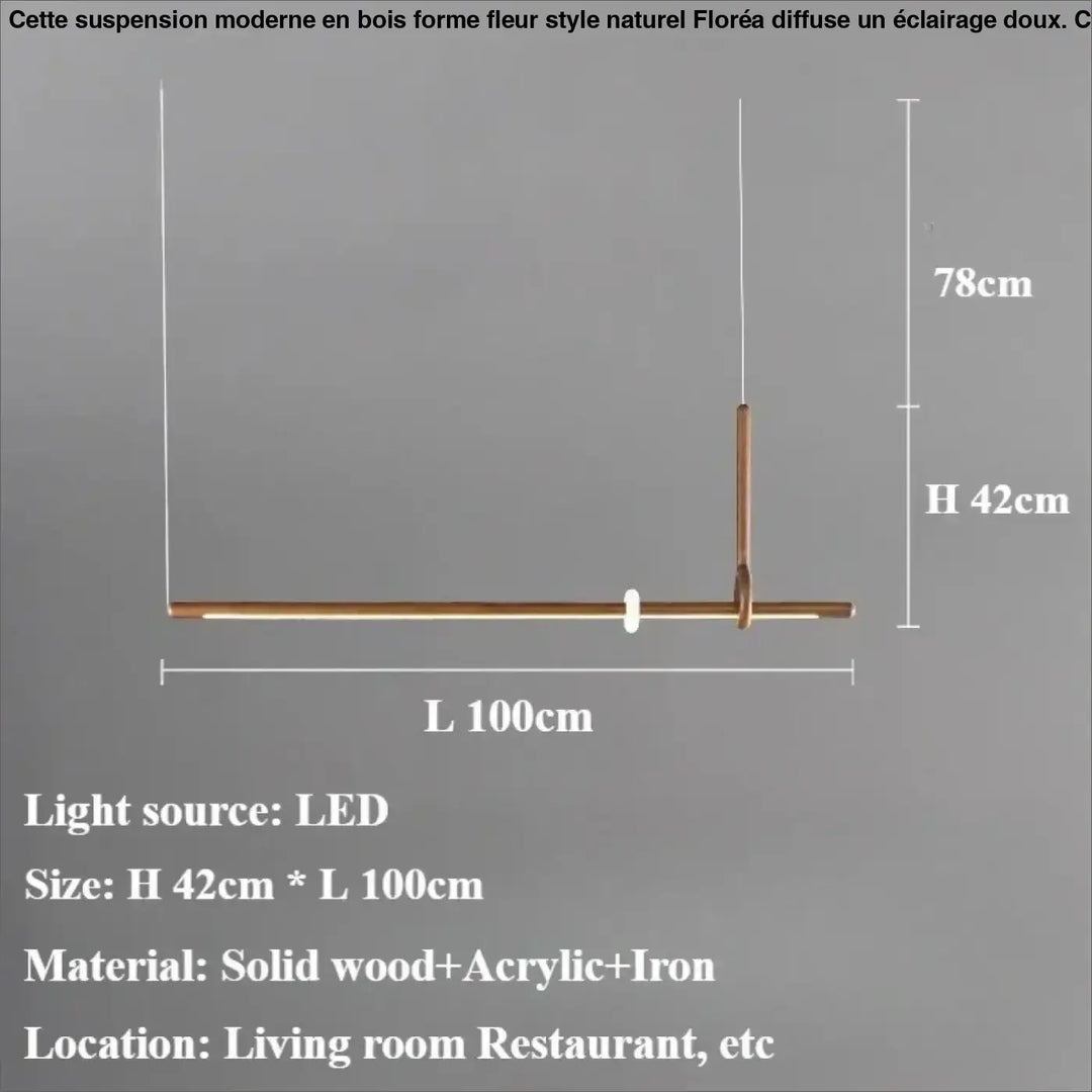 Suspension luminaire led design bois et acrylique chic