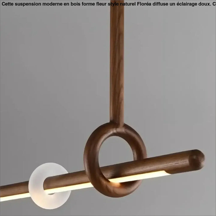 Suspension luminaire led design bois et acrylique chic