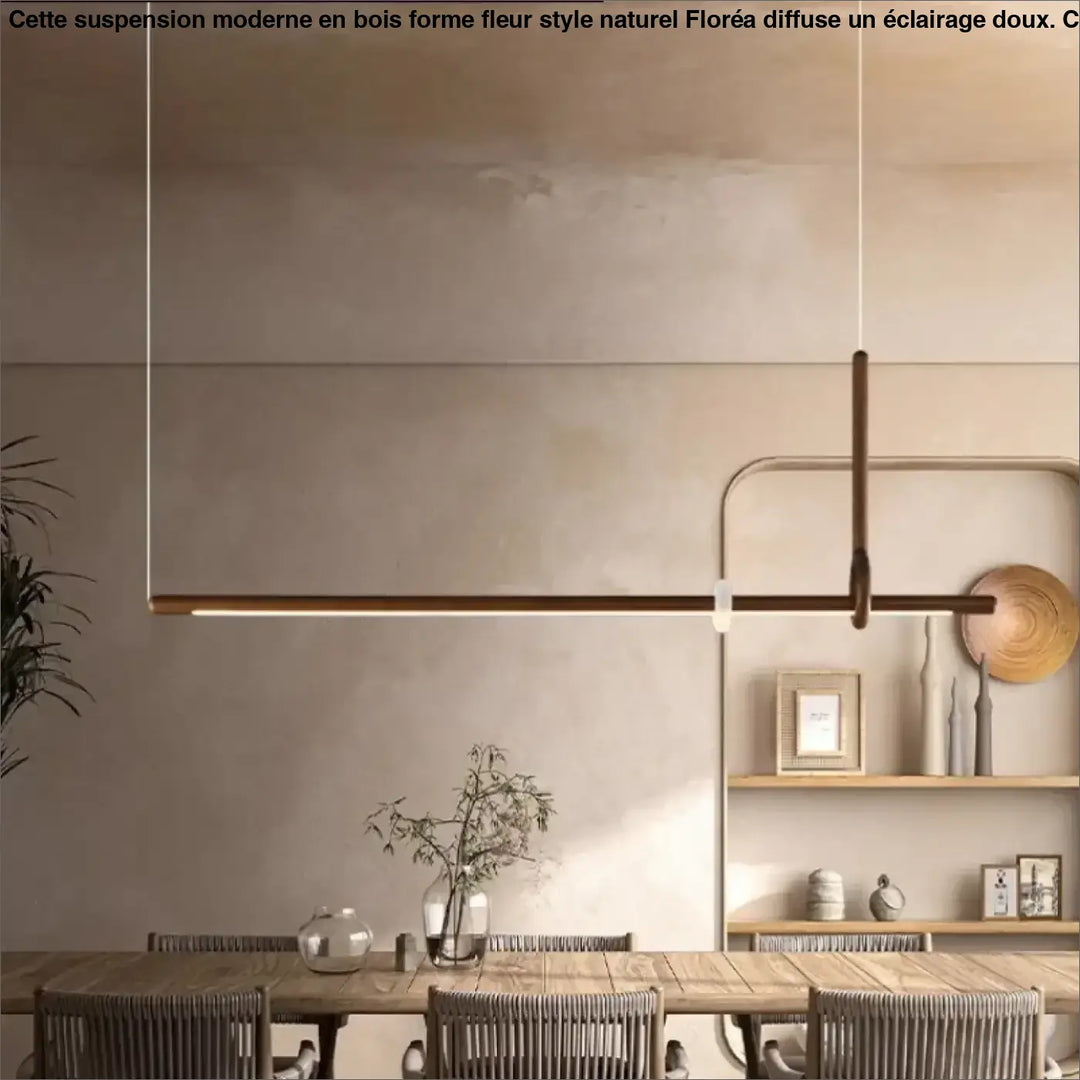 Suspension luminaire led design bois et acrylique chic