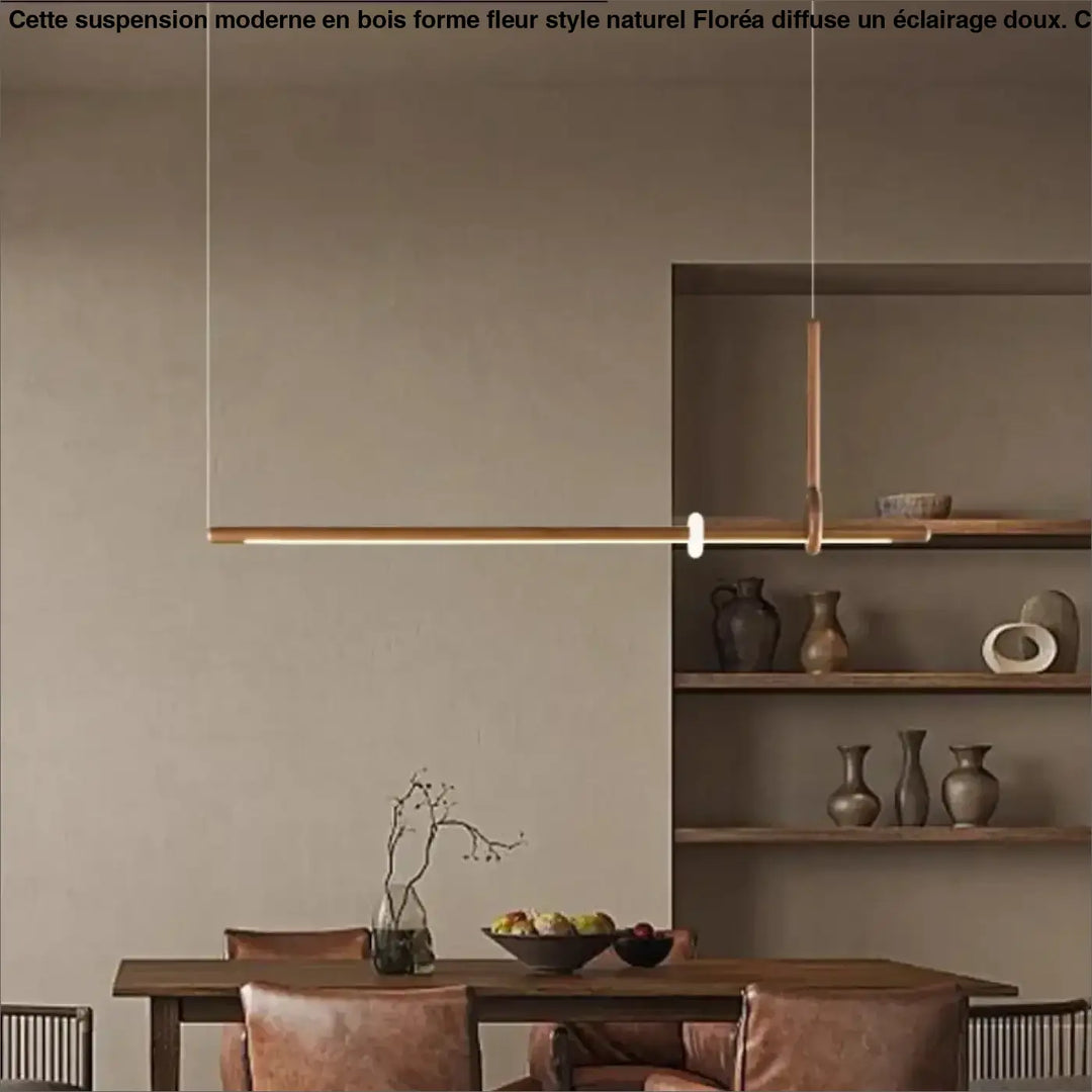 Suspension luminaire led design bois et acrylique chic
