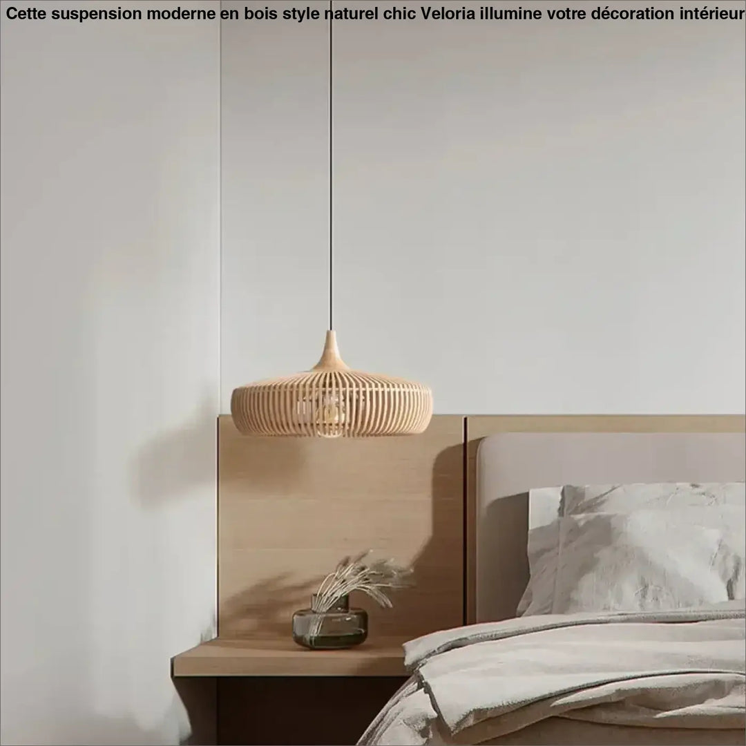 Suspension moderne en bois style naturel chic

