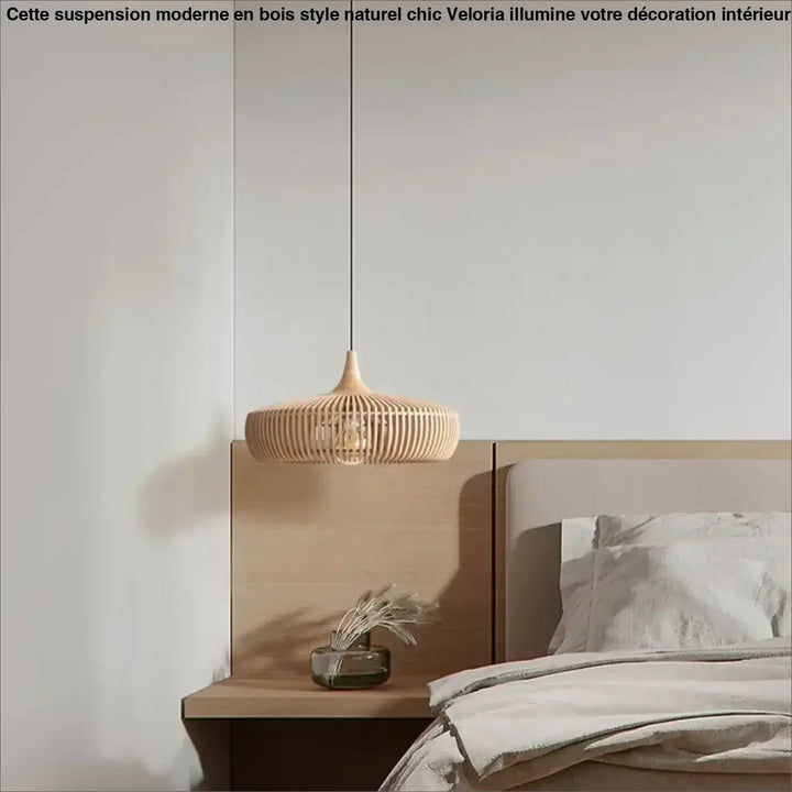 Suspension moderne en bois style naturel chic

