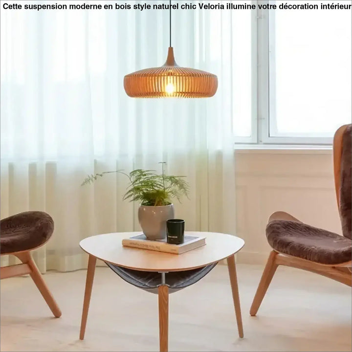 Suspension moderne en bois style naturel chic

