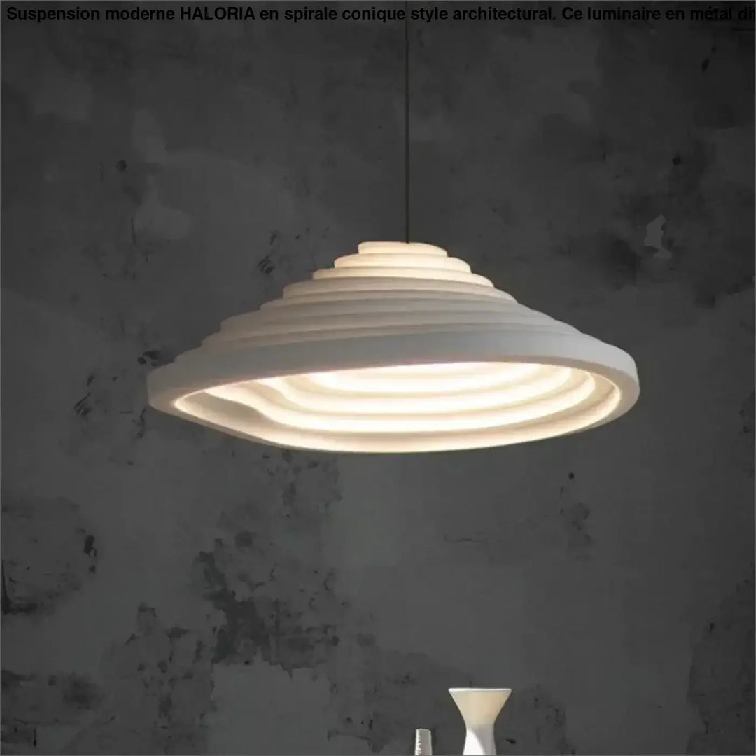 Suspension moderne en spirale conique style architectural

